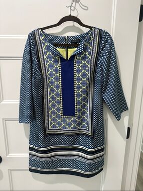 The Limited Navy and Yellow shift dress